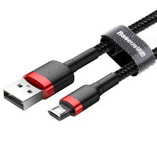 Кабель Baseus Cafule microUSB 2A 3M Чорний/Червоний (CAMKLF-H91) 16598 фото