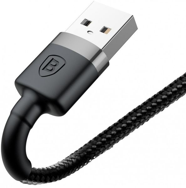 Кабель Baseus Cafule USB 2.0 to Lightning 2.4A 1M Чорний/Сірий (CALKLF-BG1) 18646 фото