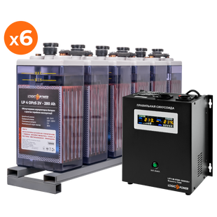 Комплект резервного живлення для підприємств LP (LogicPower) ДБЖ + OPzS батарея (UPS W1000 + АКБ OPzS 3860W) 19669 фото
