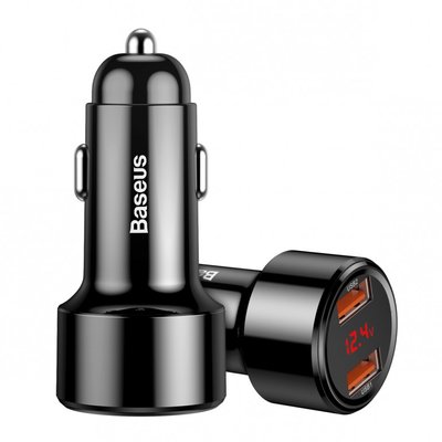 Автомобільний зарядний пристрій Baseus Magic Series Dual-USB QC 3.0 45 W Black (CCMLC20A-01) 16999 фото