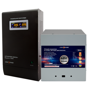 Комплект резервного питания LP (LogicPower) ИБП + литиевая (LiFePO4) батарея (UPS W3000VA + АКБ LiFePO4 5376W) 18955 фото