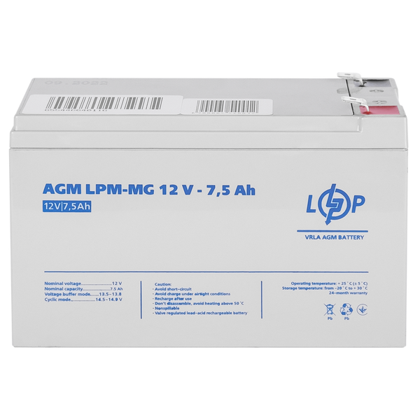 Аккумулятор мультигелевый AGM LogicPower LPM-MG 12 - 7,5 AH 6554 фото