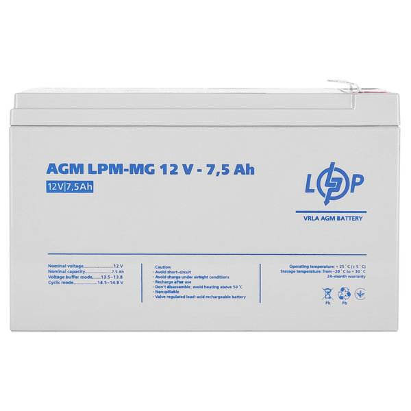 Аккумулятор мультигелевый AGM LogicPower LPM-MG 12 - 7,5 AH 6554 фото