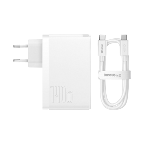 Сетевое зарядное устройство Baseus GaN5 Pro 3 порта, USB + Type-C 140W Белый (CCGP100202) 20421 фото