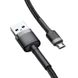 Кабель Baseus Cafule USB 2.0 to microUSB 2.4A 1M Черный/Серый (CAMKLF-BG1) 16649 фото 3