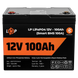 Акумулятор LP LiFePO4 12V (12,8V) - 100 Ah (1280Wh) (Smart BMS 100А) з BT пластик для ДБЖ 20197 фото 1