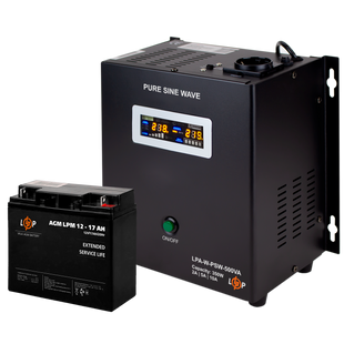 Комплект резервного питания для котла LogicPower ИБП A500 + AGM батарея 220W 14009 фото