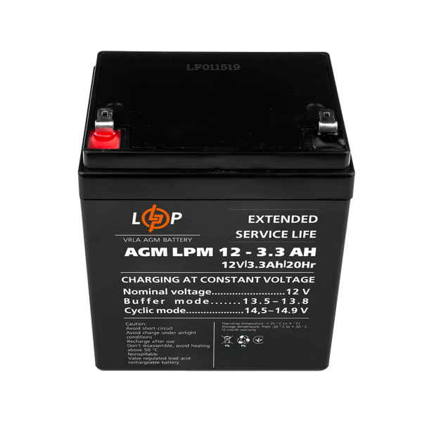 Акумулятор AGM LPM 12V - 3.3 Ah 6549 фото