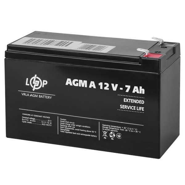 Акумулятор для сигналізації AGM А 12V - 7 Ah 3058 фото