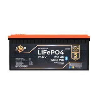 Акумулятор LP LiFePO4 25,6V - 230 Ah (5888Wh) (BMS 200A/100А) пластик Smart BT 40339 фото