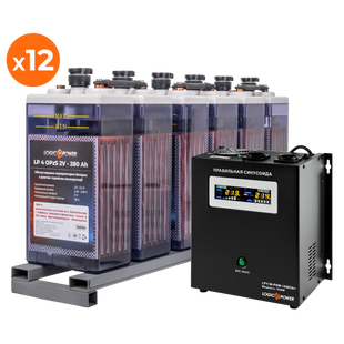 Комплект резервного живлення для підприємств LP (LogicPower) ДБЖ + OPzS батарея (UPS W1500 + АКБ OPzS 7728W) 19670 фото