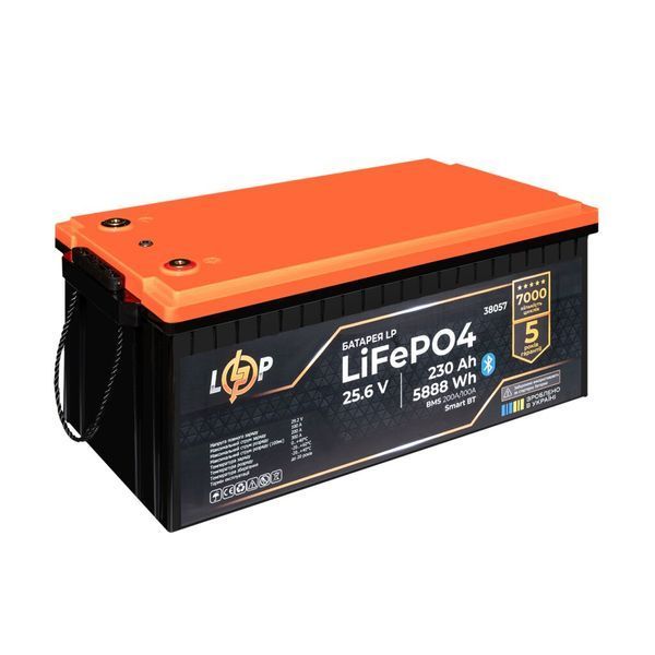 Аккумулятор LP LiFePO4 25,6V - 230 Ah (5888Wh) (BMS 200A/100А) пластик Smart BT 40339 фото
