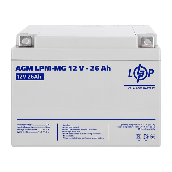 Аккумулятор мультигелевый AGM LogicPower LPM-MG 12 - 26 AH 6557 фото