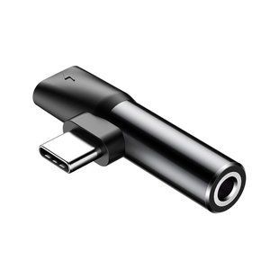 Перехідник Baseus L41 Type-C to Type-C/AUX 3.5mm Чорний (CATL41-01) 16440 фото