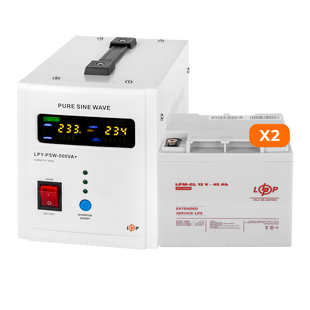 Комплект резервного питания LogicPower 500 + гелевая батарея 1080 Ватт (UPS 500+ АКБ GL 1080W) 23183 фото