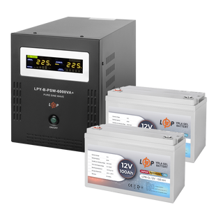 Комплект резервного живлення LP (LogicPower) ДБЖ + гелева батарея (UPS B6000 + АКБ GL 1200W) 18059 фото