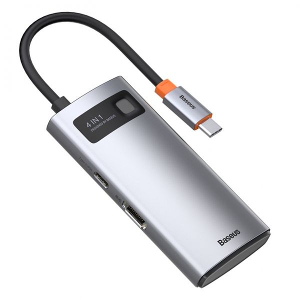 USB Hub Baseus Metal Gleam Series 4-in-1 Multifunctional Type-C Сірий (CAHUB-CY0G) 16984 фото