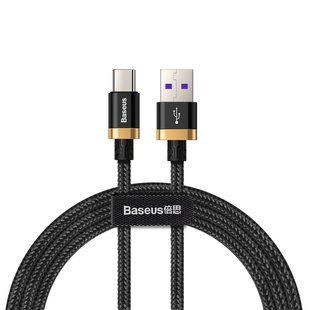 Кабель Baseus HW Flash USB 2.0 to Type-C 5 A 40 W 1M Чорний/Золотий (CATZH-AV1) 16632 фото