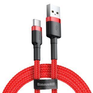Кабель Baseus Cafule USB 2.0 to Type-C 2A 3M Красный/Черный (CATKLF-U09) 16494 фото