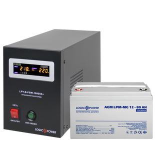 Комплект резервного питания для котла и теплого пола Logicpower B1000 + мультигелевая батарея 2700W 18890 фото