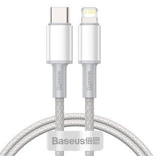 Кабель Baseus High Density Braided Type-C to Lightning PD 20W 1M Белый (CATLGD-02) 16660 фото