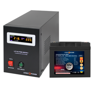 Комплект резервного живлення LP (LogicPower) ДБЖ + літієва (LiFePO4) батарея (UPS B800 + АКБ LiFePO4 750W) 19395 фото