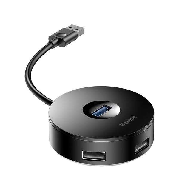 USB Hub Baseus Round Box USB3.0 to USB3.0*1 + USB2.0*3 Черный (CAHUB-F01) 16719 фото