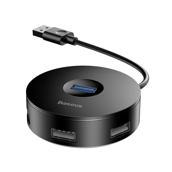 USB Hub Baseus Round Box USB3.0 to USB3.0*1 + USB2.0*3 Черный (CAHUB-F01) 16719 фото