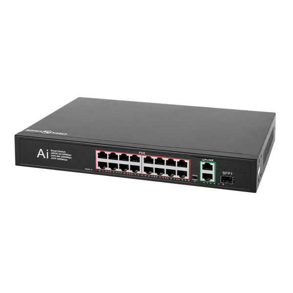 Комутатор мережевий POE GV-010-D-16+2 PG+1 SFP 11693 фото