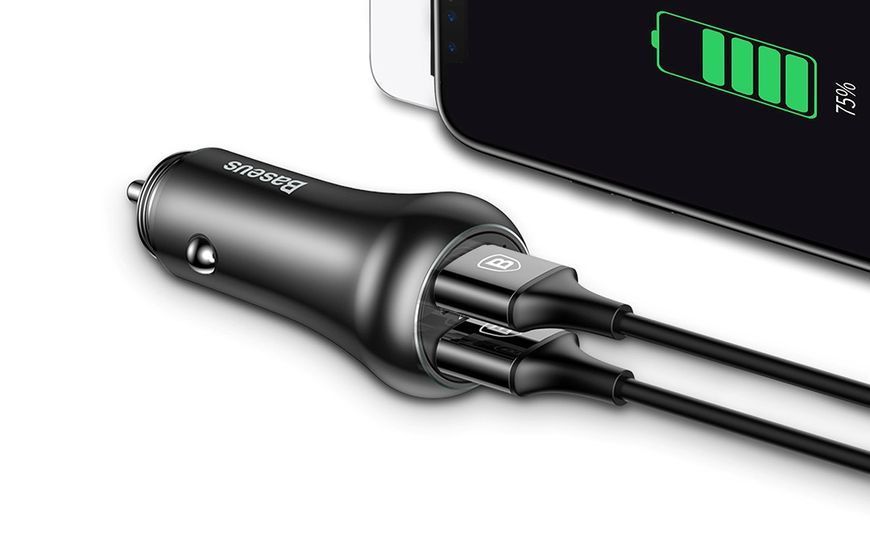 Автомобильное зарядное устройство Baseus Gentry Dual-U Quick Charge Black (CCALL-GC01) 16621 фото