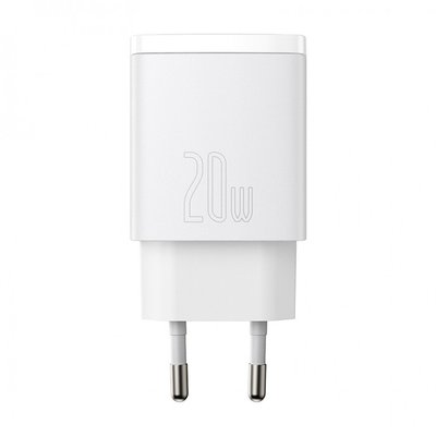 Мережевий зарядний пристрій Baseus Compact Quick Charger USB+Type-C 20 W Білий (CCXJ-B02) 17031 фото