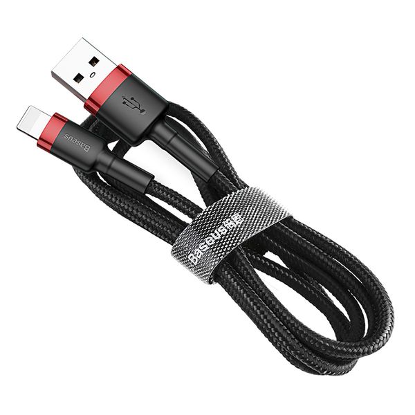 Кабель Baseus Cafule USB 2.0 to Lightning 2A 3M Чорний/Червоний (CALKLF-R91) 16593 фото