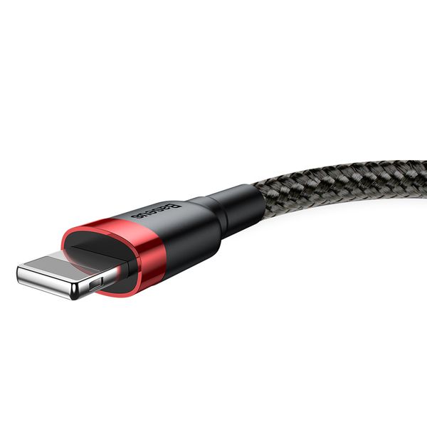 Кабель Baseus Cafule USB 2.0 to Lightning 2A 3M Черный/Красный (CALKLF-R91) 16593 фото