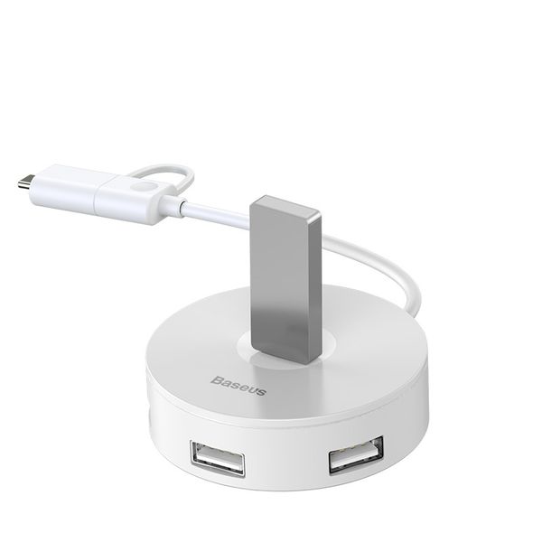 USB Hub Baseus Round Box USB/Type-C to USB3.0*1 + USB2.0*3 Белый (CAHUB-GB02) 16587 фото