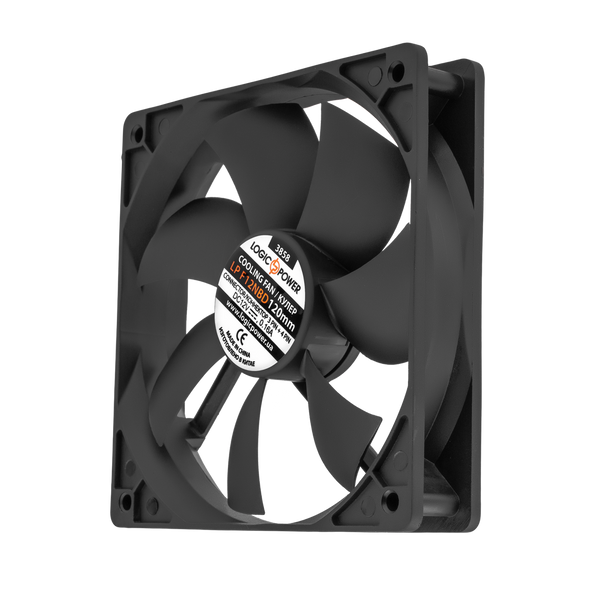 Вентилятор LP F12NBD, 120MM, 3pin + 4pin (Molex харчування), black 3858 фото
