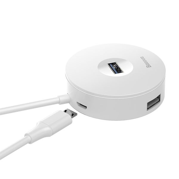 USB Hub Baseus Round Box USB/Type-C to USB3.0*1 + USB2.0*3 Белый (CAHUB-GB02) 16587 фото