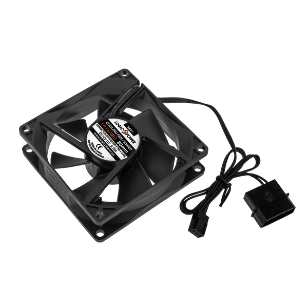 Вентилятор LP F8NBD, 80MM, 3pin + 4pin (Molex харчування), black 5841 фото