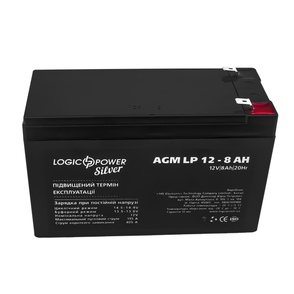 Акумулятор AGM LP 12V - 8 Ah Silver 1515 фото