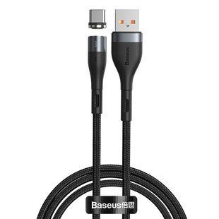 Кабель Baseus Zinc Magnetic USB 2.0 to Type-C 3A 1M Чорний/Сірий (CATXC-MG1) 16509 фото