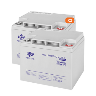 Комплект з двох акумуляторних мультигелевих батарей для ДБЖ 12V 90Ah (45Ah + 45Ah) 1080Wh 23198 фото