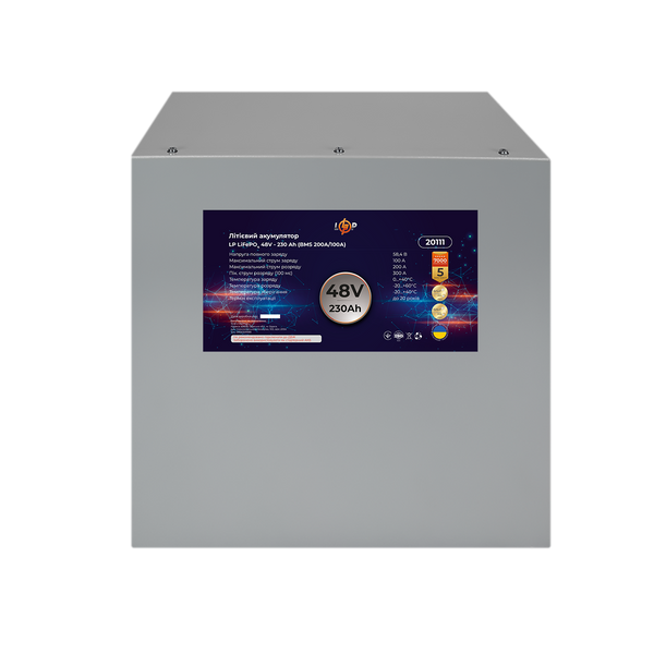 Аккумулятор LP LiFePO4 48V (51,2V) - 230 Ah (11776Wh) (BMS 200A/100A) металл 20111 фото