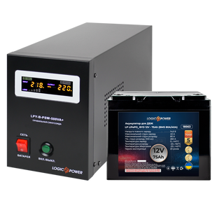 Комплект резервного живлення LP (LogicPower) ДБЖ + літієва (LiFePO4) батарея (UPS B500 + АКБ LiFePO4 960W) 19399 фото