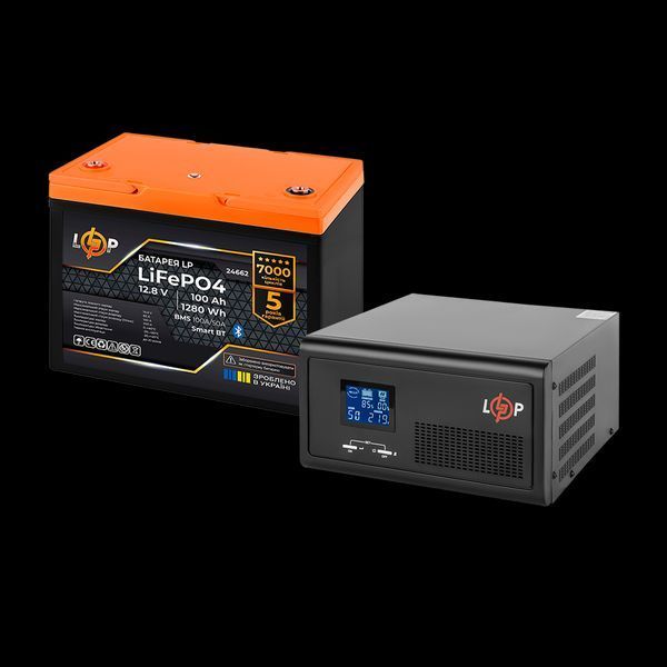 Комплект резервного живлення LogicPower B1500 + літієва (LiFePO4) батарея 1280 Ватів 37265 фото