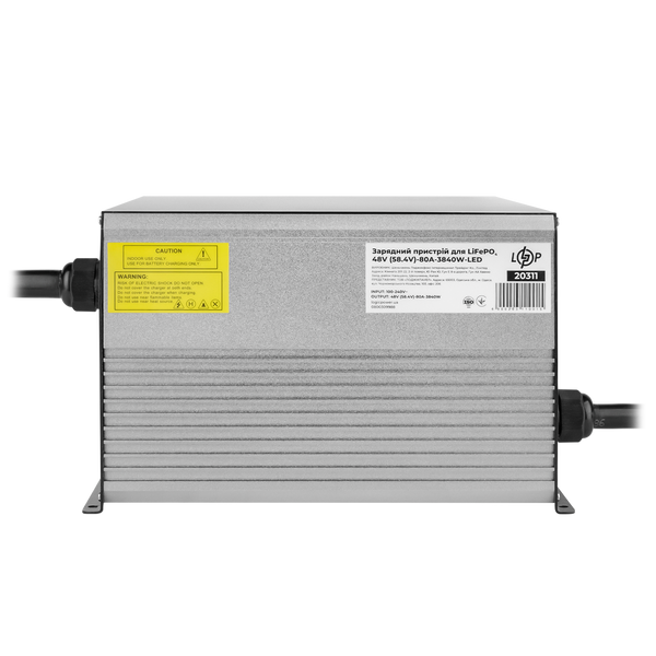 Зарядний пристрій для акумуляторів LiFePO4 48V (58.4V)-80A-3840W-LED 20311 фото