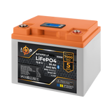 Акумулятор LP LiFePO4 12,8V - 50 Ah (640Wh) (BMS 80А/50A) пластик LCD Smart BT 30698 фото