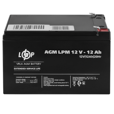 Акумулятор AGM LPM 12V - 12 Ah 25446 фото
