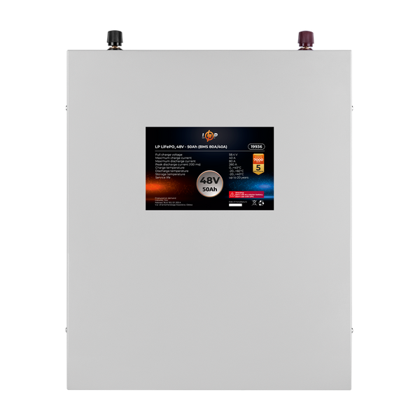 Акумулятор LP LiFePO4 48V (51,2V) - 50 Ah (2560Wh) (BMS 80A/40А) металл 19936 фото