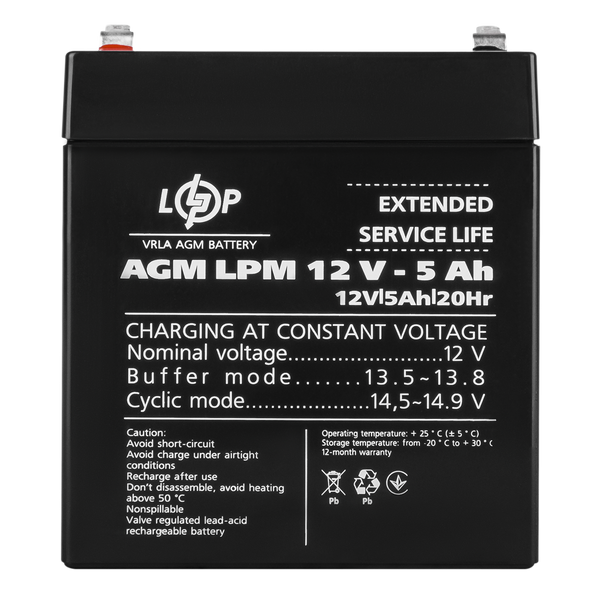 Акумулятор AGM LPM 12V - 5 Ah 3861 фото