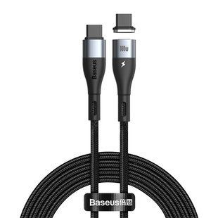 Кабель Baseus Zinc Magnetic Type-C to Type-C PD2.0 100W 1.5M Черный (CATXC-Q01) 16510 фото