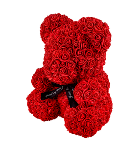 Мишка из 3D роз 40 см красный 8782 фото